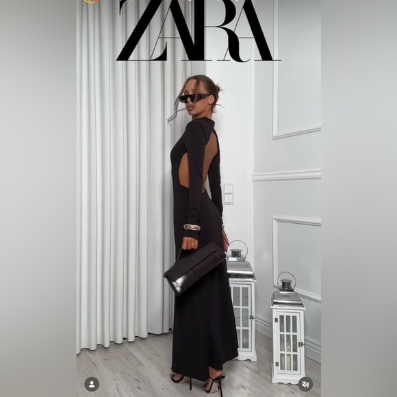 Zara Dresses & Skirts - ZARA OPEN-BACK CREPE DRESS